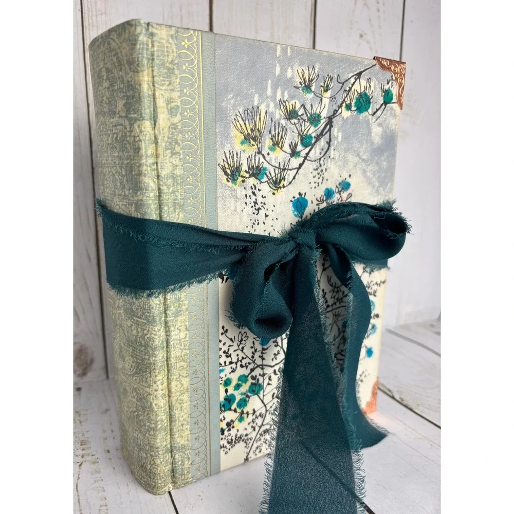 Handmade Botanical Junk Journal Floral Scrapbook Hardcover Ribbon Tie Ephemera